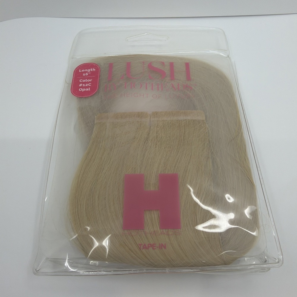 Hotheads Tape-In Extensions LUSH Originals 16" #12C Light Golden Blonde Opal NEW - Picture 2 of 6